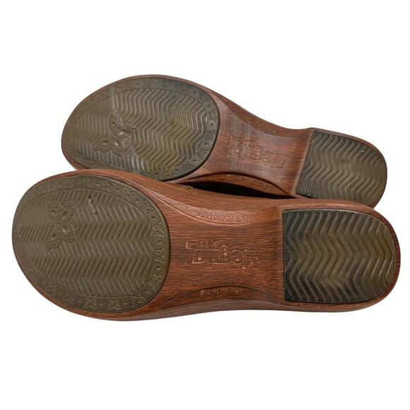 Alegria Sereniti Clog Shoes Wedge Leather Cognac Tan Brown Size 38 US 8 8.5 - Picture 13 of 15